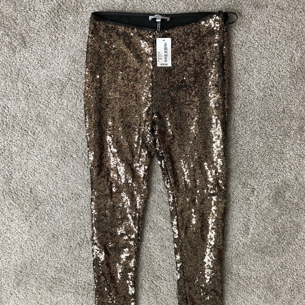 NWT gold sequin pants/crops